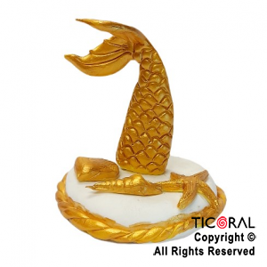 ADORNO MAQUETA COLA DE SIRENA CON COLA ORO A. PORCELANA FRIA x 1